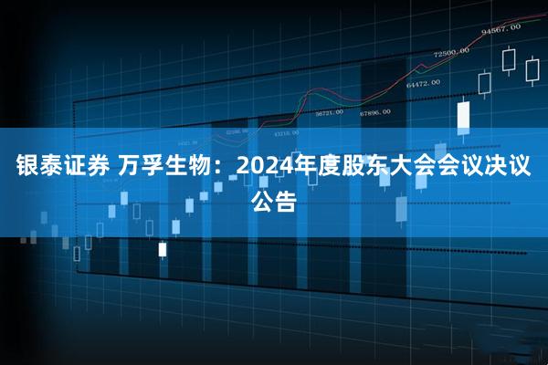 银泰证券 万孚生物：2024年度股东大会会议决议公告